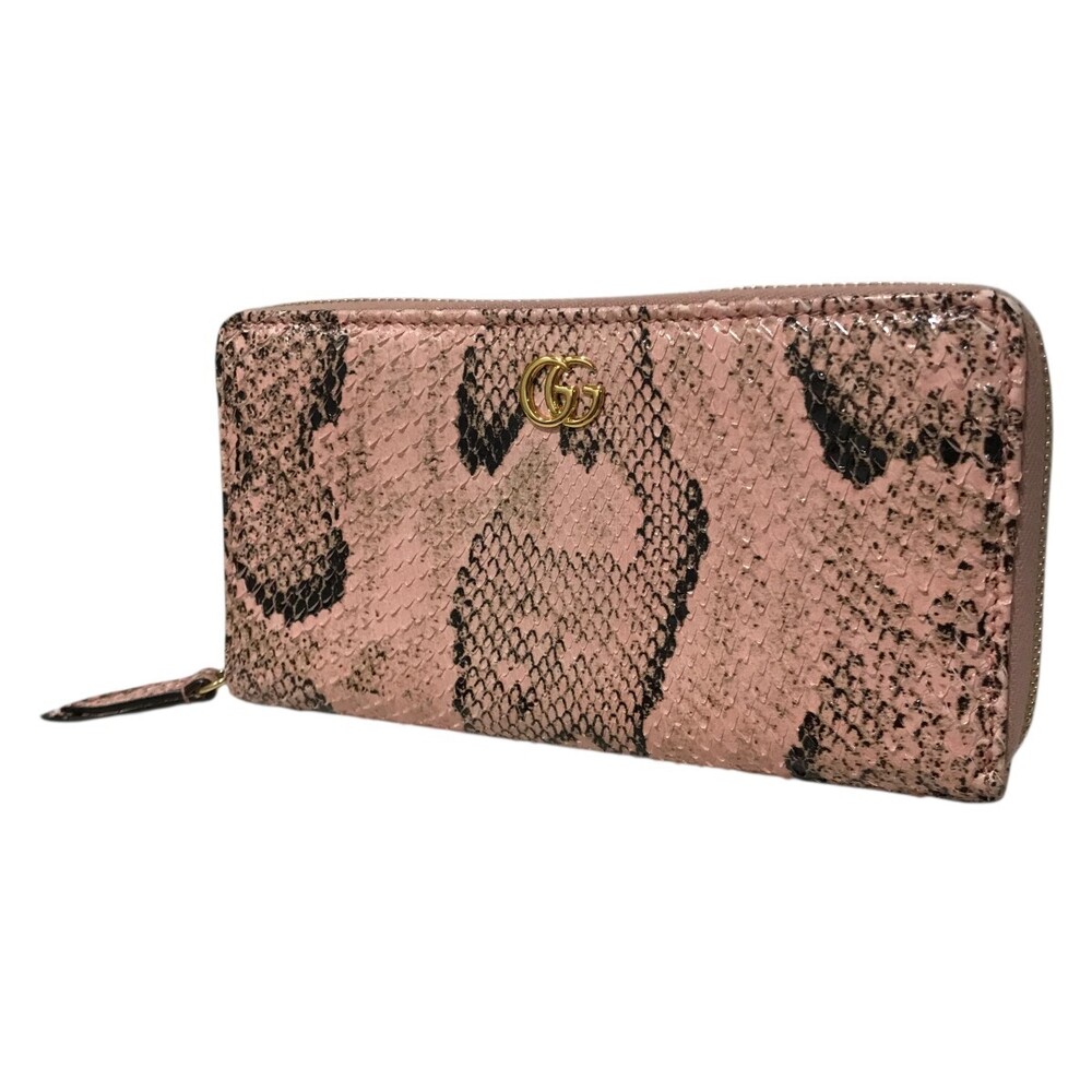 Gucci Python Leather Long Wallet Pink - image 1